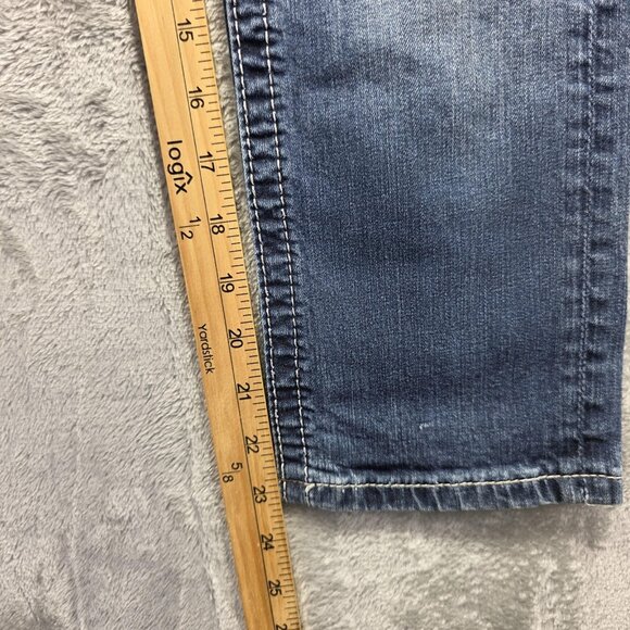 Miss Me Jeans Womens 26 Signature Crop Distressed Lace Embellished Denim Pants - Picture 10 of 12